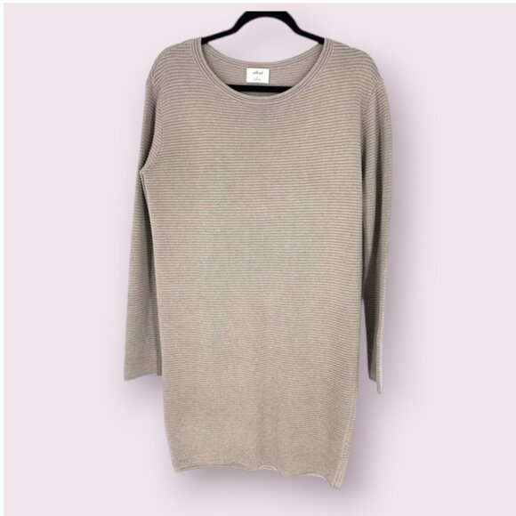 Aritzia Wilfred sz M-L Campanule Silk Cashmere Cotton Sweater Dress Grey Beige - Picture 2 of 15